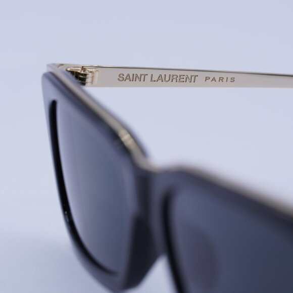 🕶️ New Saint Laurent SL766 001 Sunglasses - Black\Gold Frame, Black Lenses - Picture 6 of 10